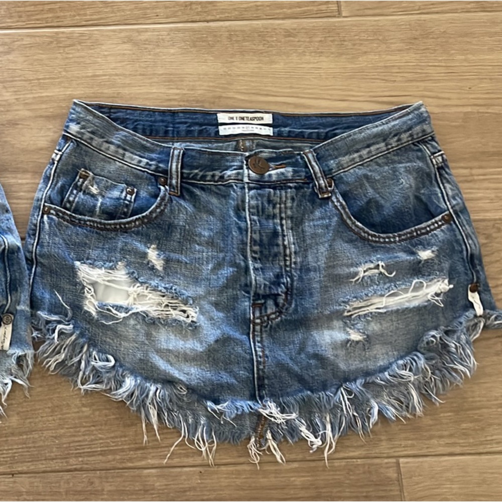 One teaspoon denim mini skirt